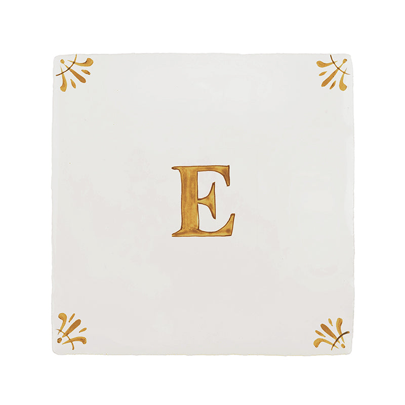 Alphabet E Delft Tile