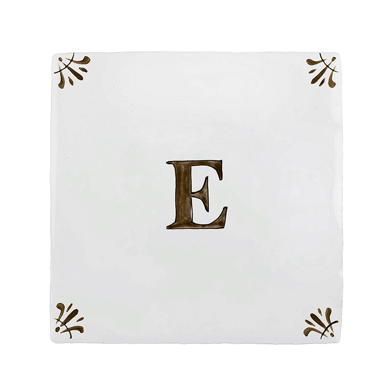 Alphabet E Delft Tile