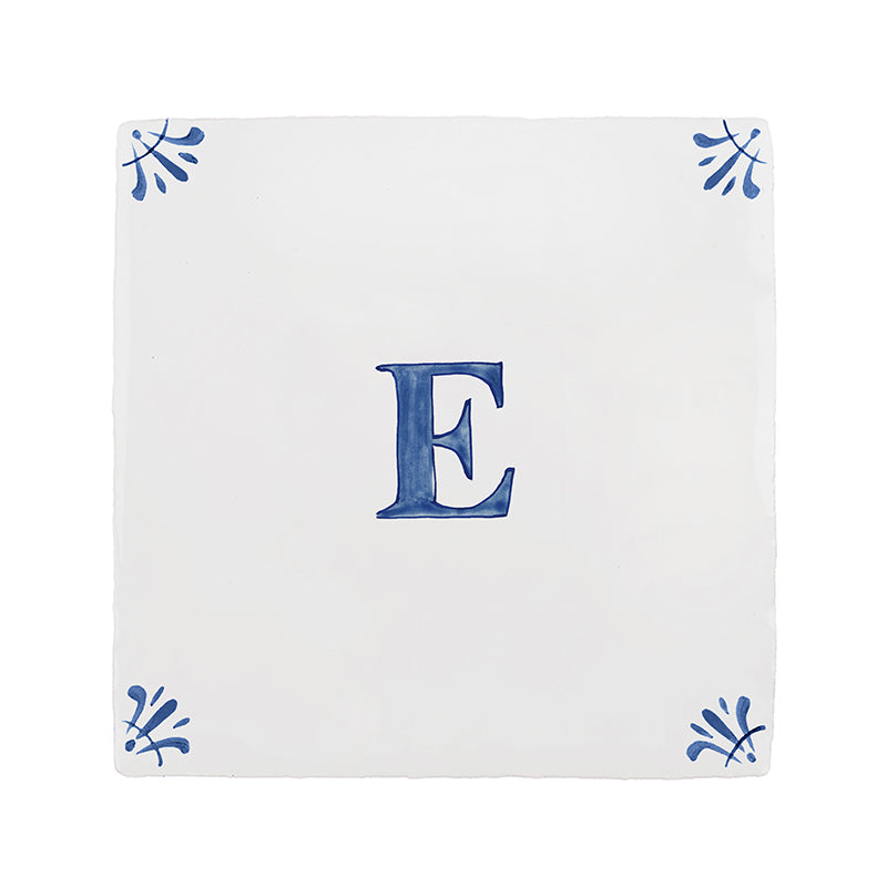 Alphabet E Delft Tile