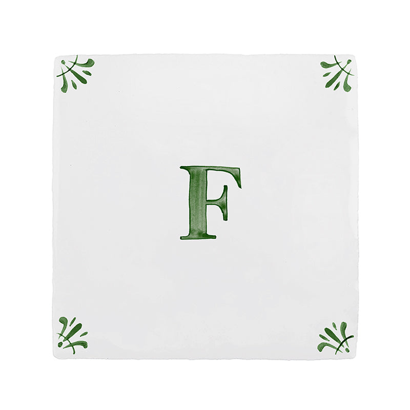 Alphabet F Delft Tile