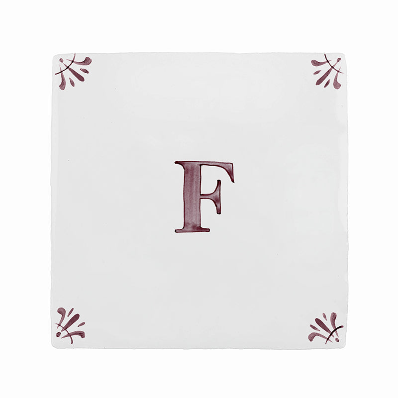 Alphabet F Delft Tile