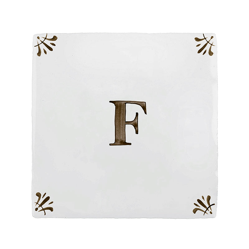 Alphabet F Delft Tile