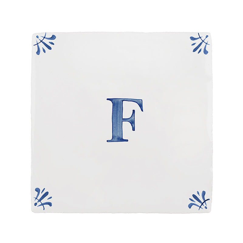 Alphabet F Delft Tile