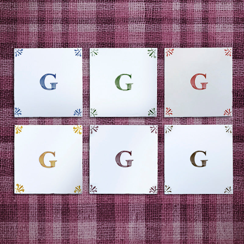 Alphabet G Delft Tile
