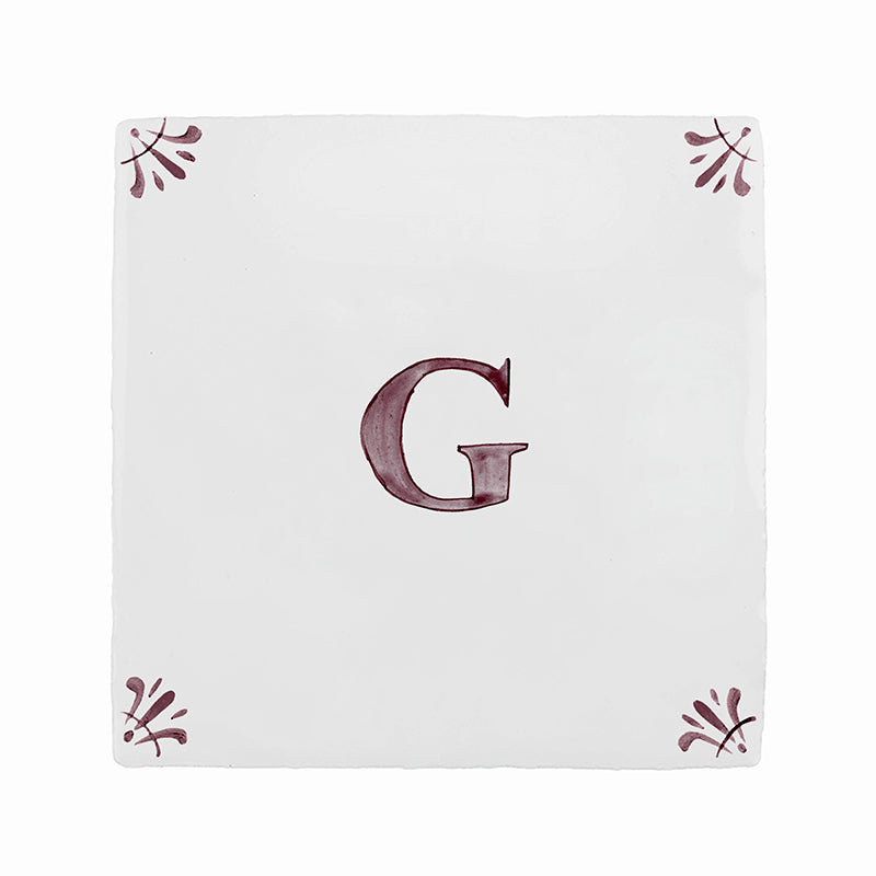 Alphabet G Delft Tile