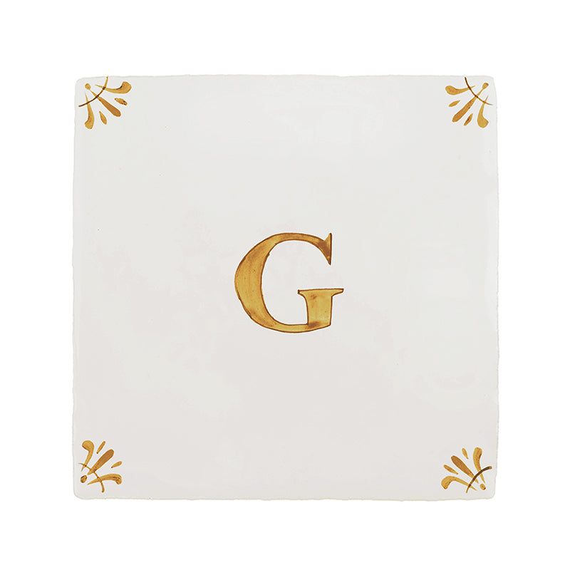 Alphabet G Delft Tile