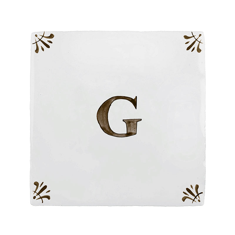 Alphabet G Delft Tile