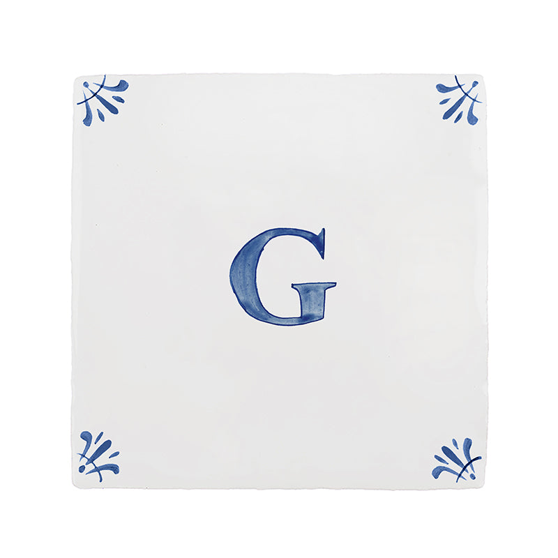 Alphabet G Delft Tile