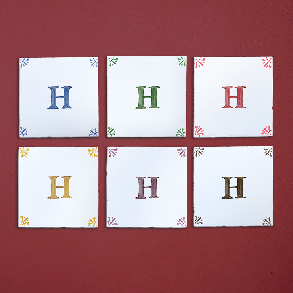Alphabet H Delft Tile