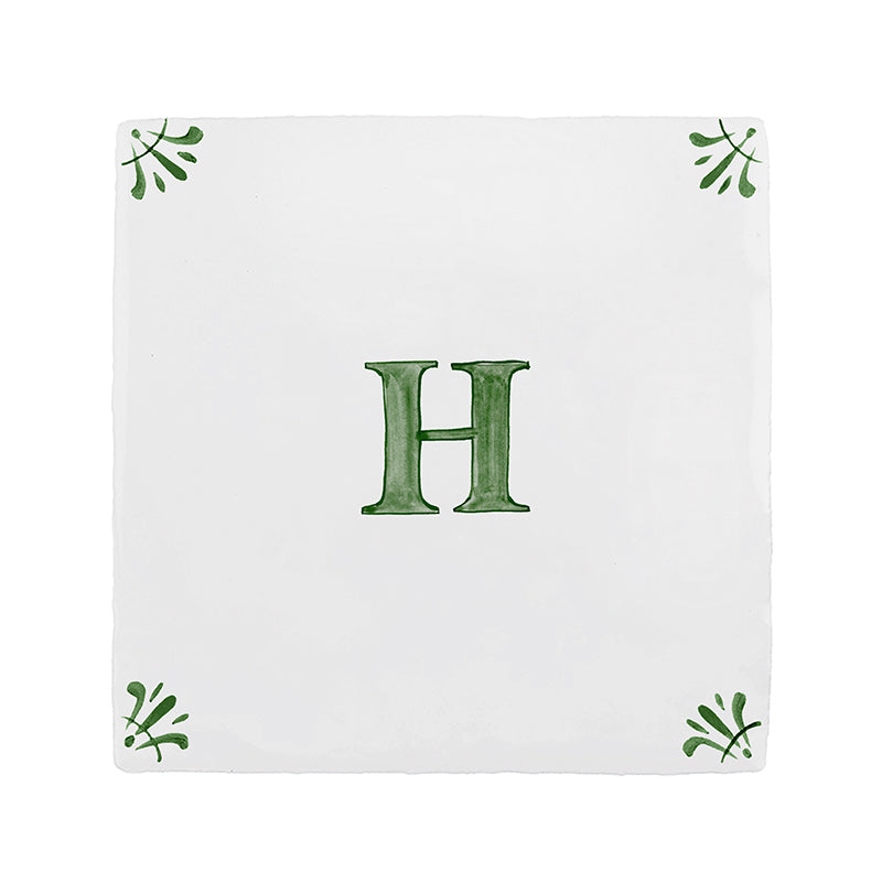 Alphabet H Delft Tile