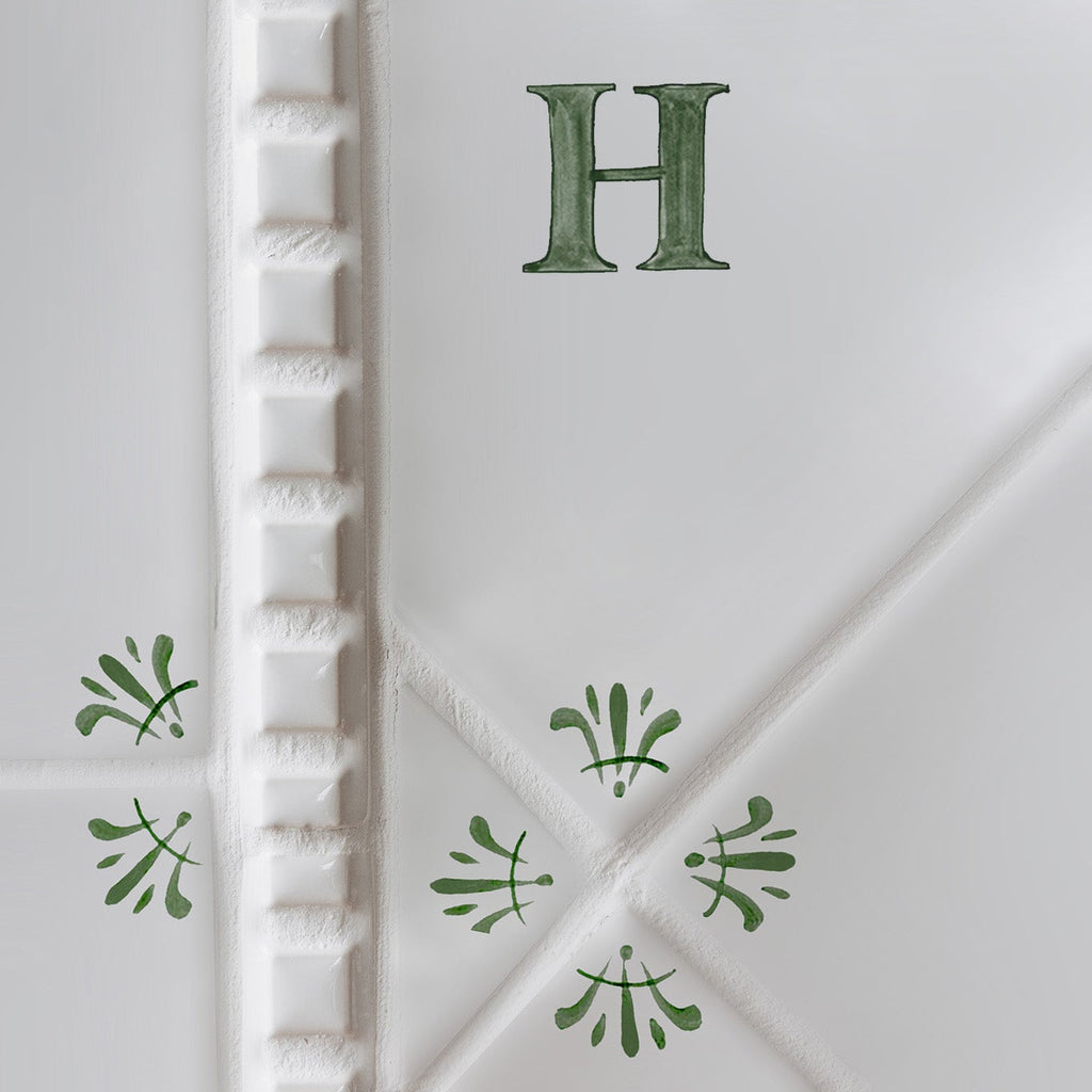 Alphabet H Delft Tile