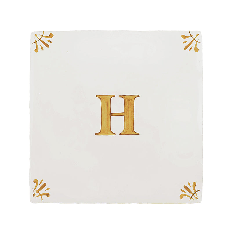 Alphabet H Delft Tile