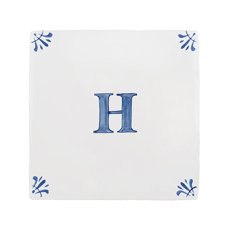 Alphabet H Delft Tile