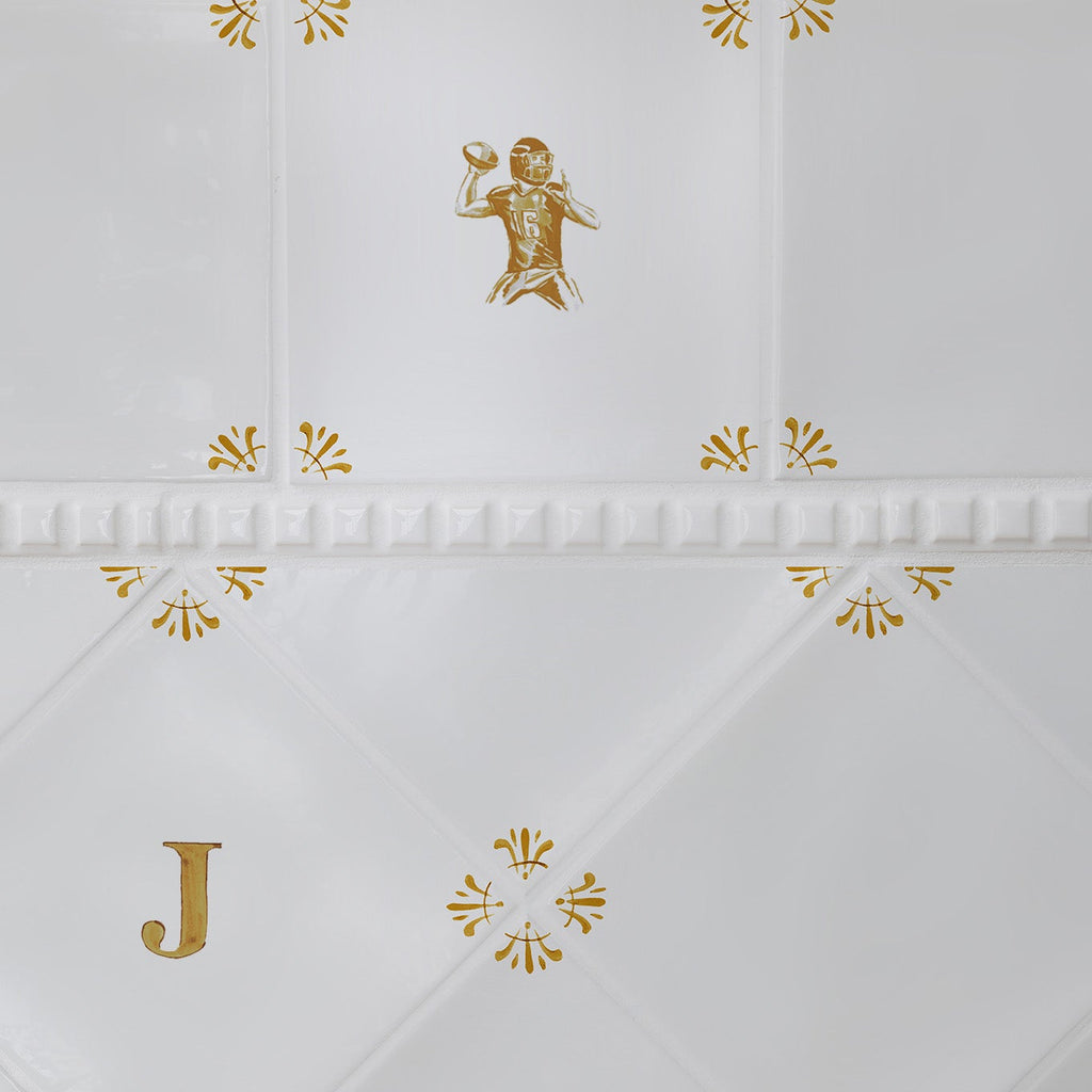 American Football Player Delft Tile