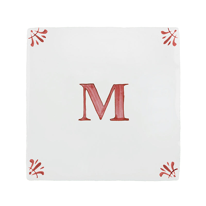 Alphabet M Delft Tile