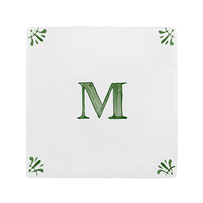 Alphabet M Delft Tile