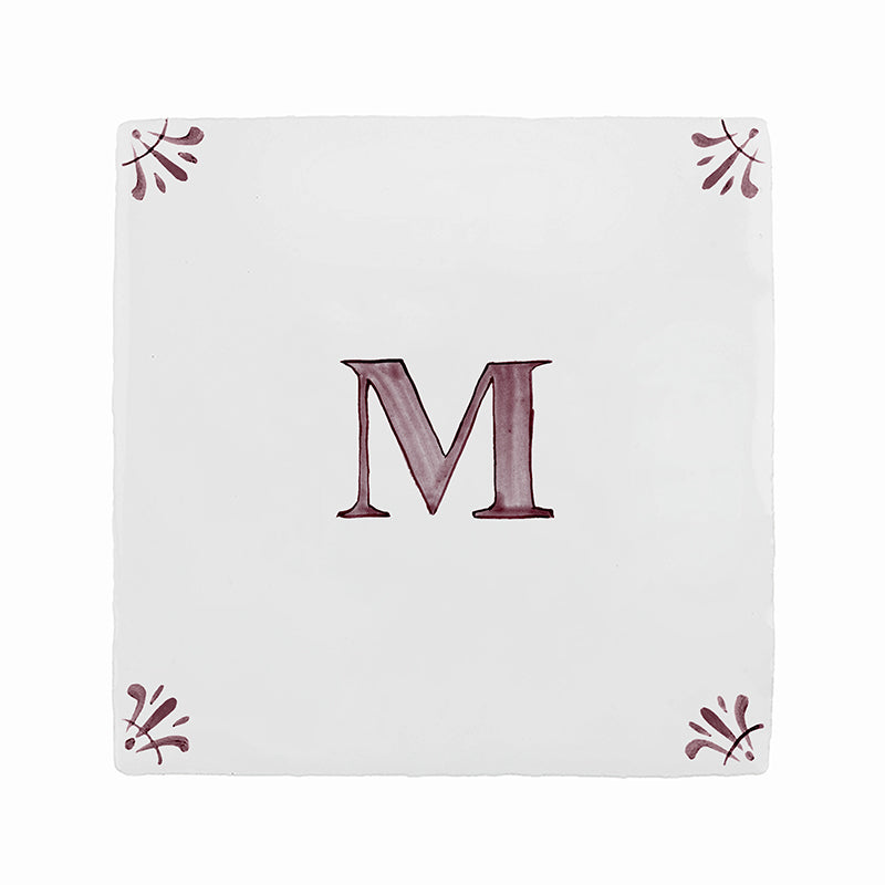 Alphabet M Delft Tile