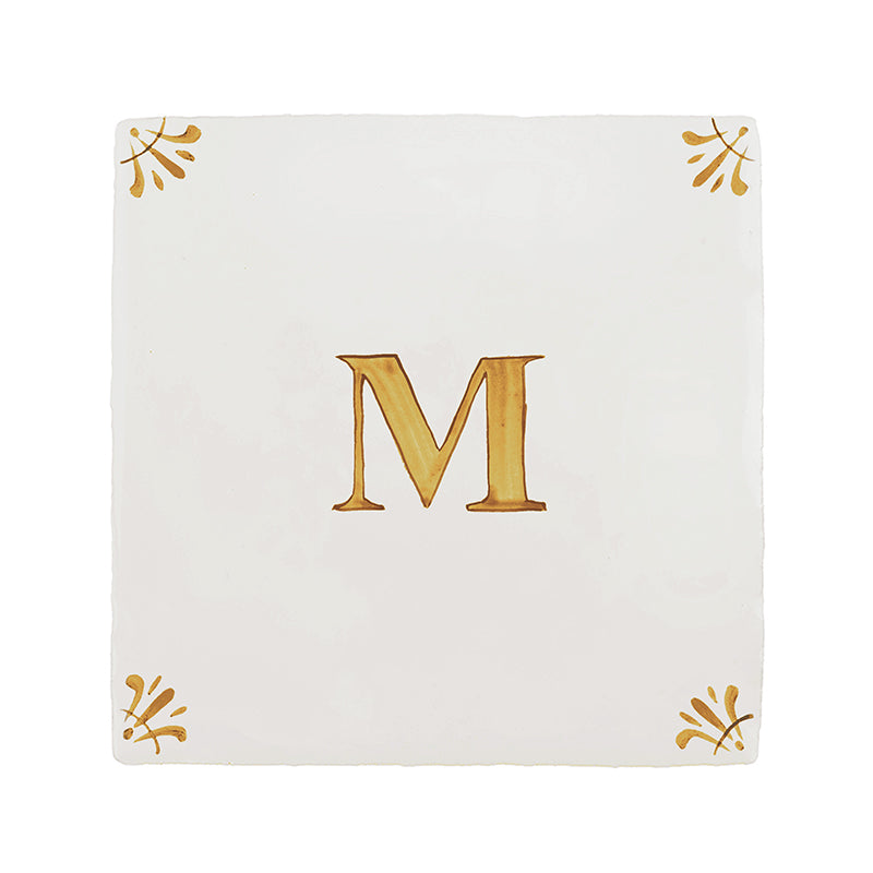 Alphabet M Delft Tile