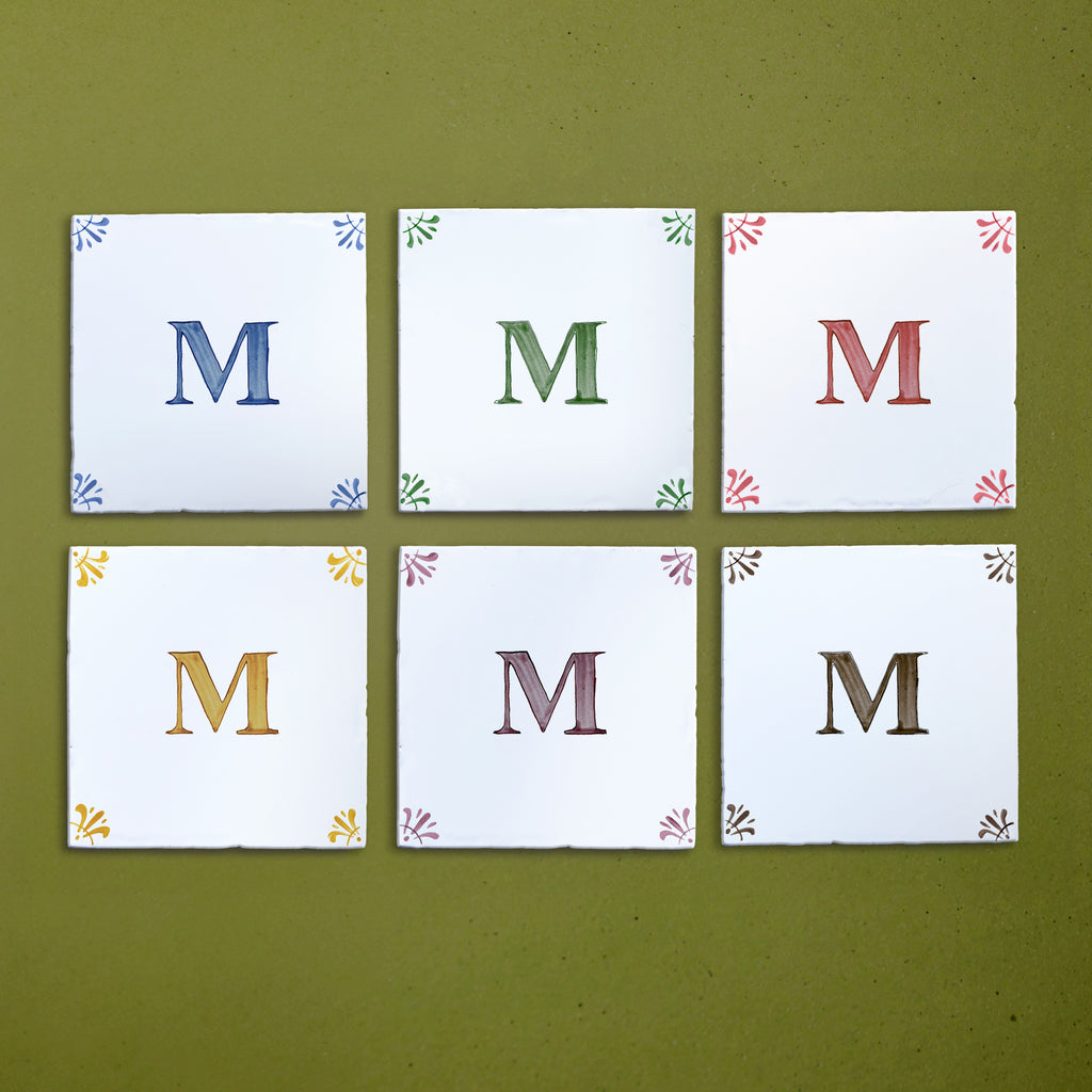 Alphabet M Delft Tile