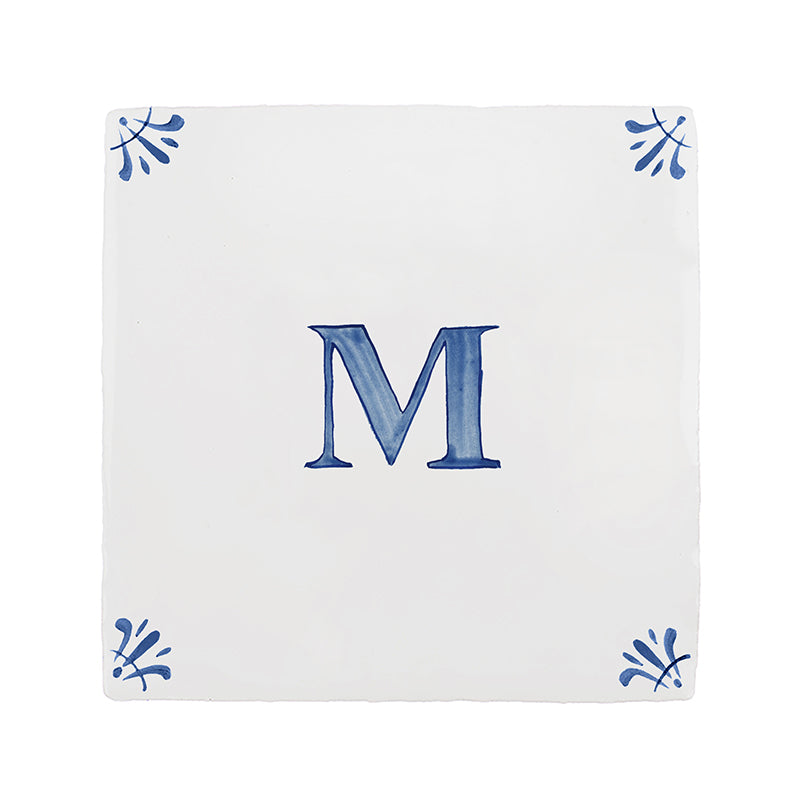 Alphabet M Delft Tile