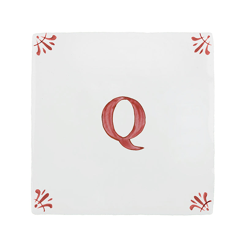Alphabet Q Delft Tile