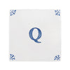 Alphabet Q Delft Tile