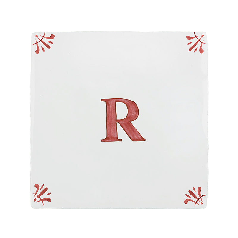 Alphabet R Delft Tile