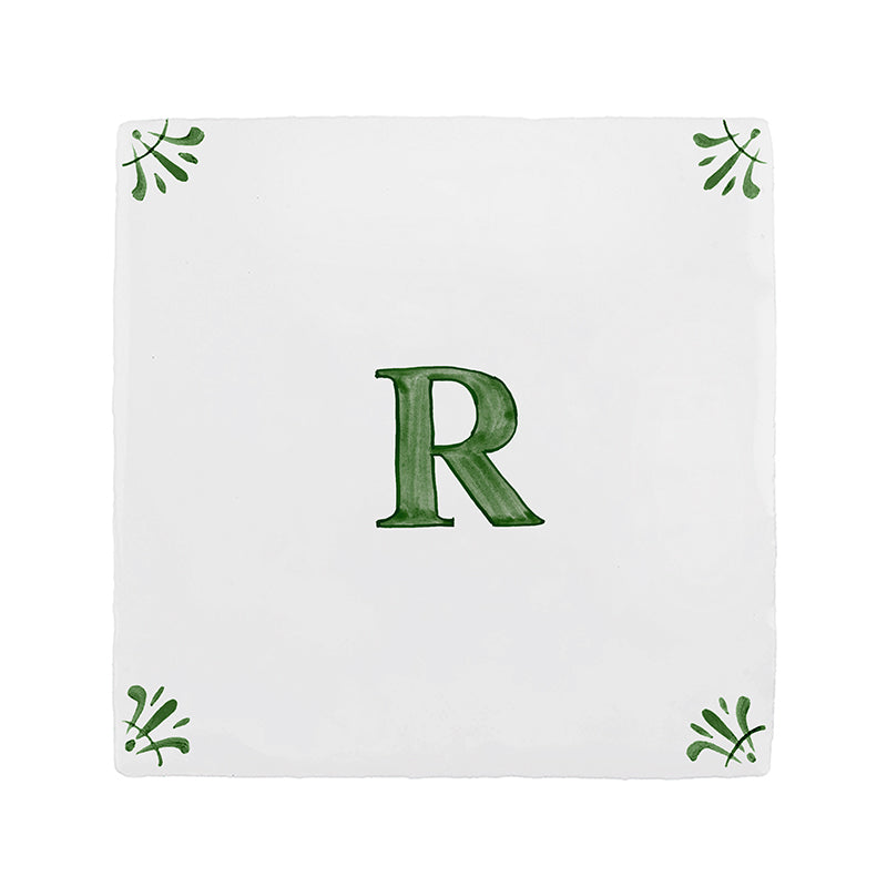 Alphabet R Delft Tile