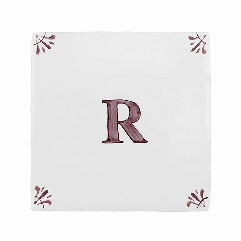 Alphabet R Delft Tile