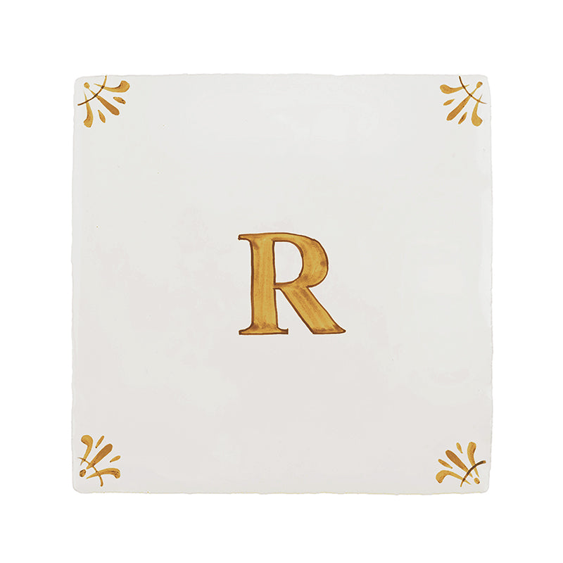 Alphabet R Delft Tile