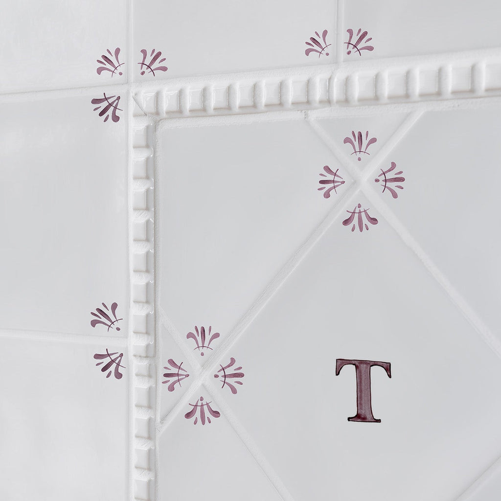Alphabet T Delft Tile