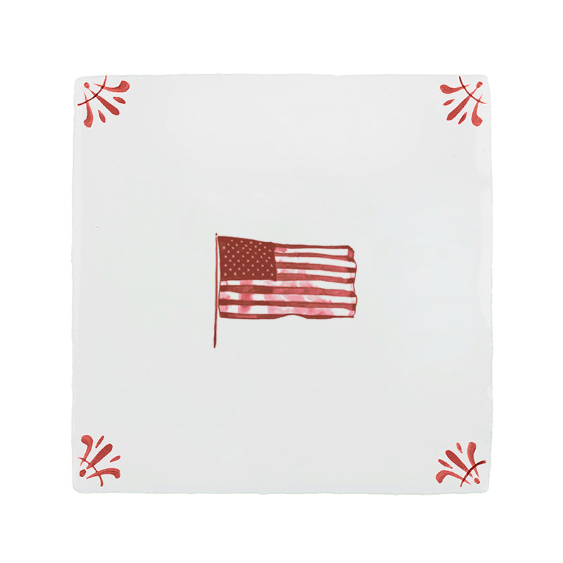 American Flag Delft Tile