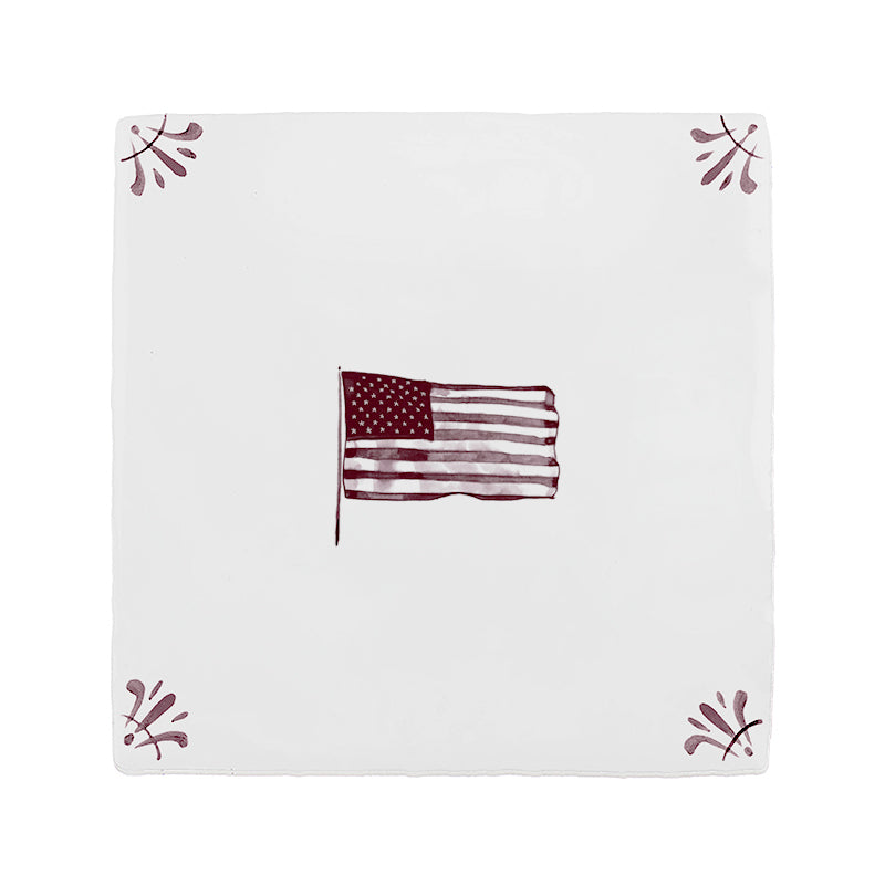 American Flag Delft Tile