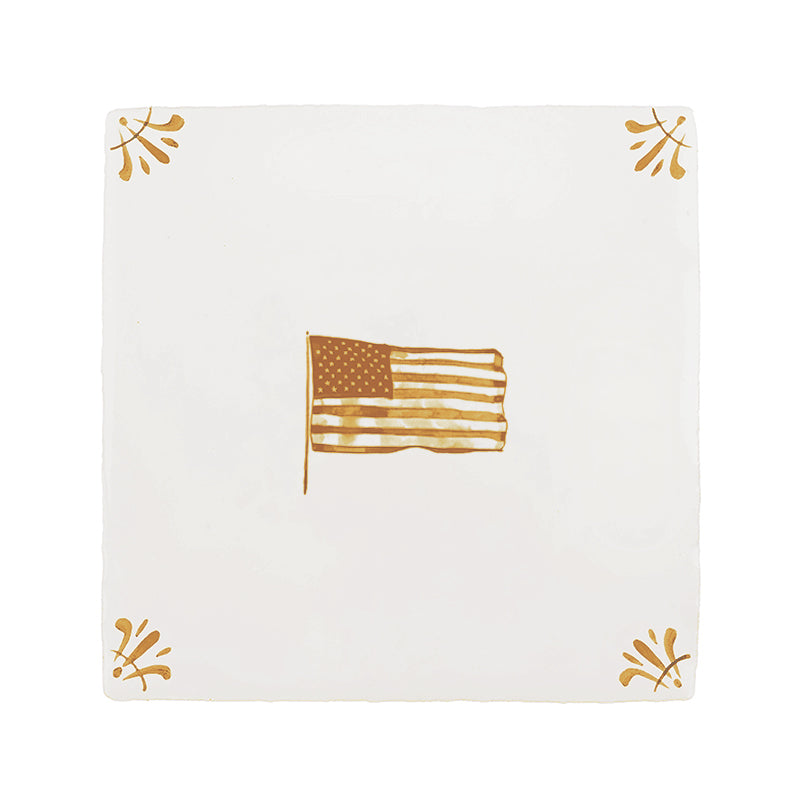 American Flag Delft Tile