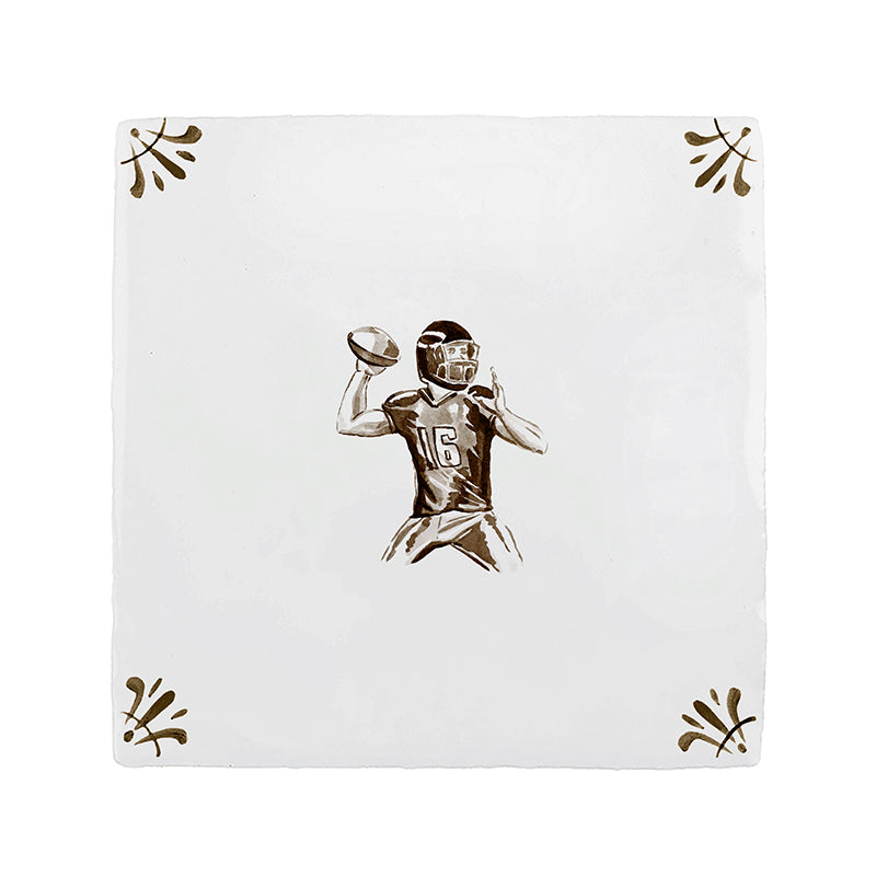 American Football Player Delft Tile
