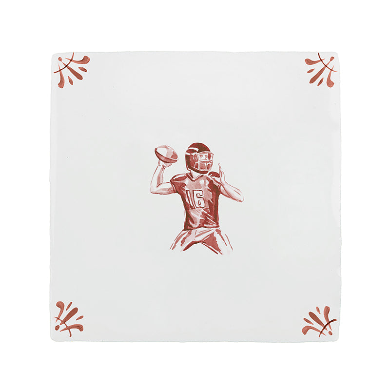 American Football Player Delft Tile