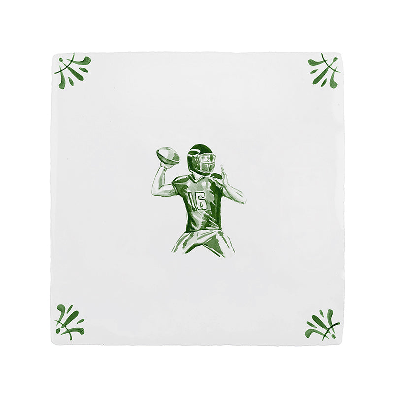 American Football Player Delft Tile