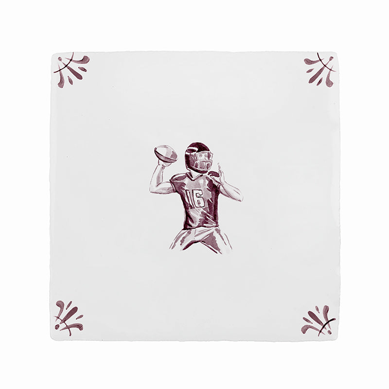 American Football Player Delft Tile