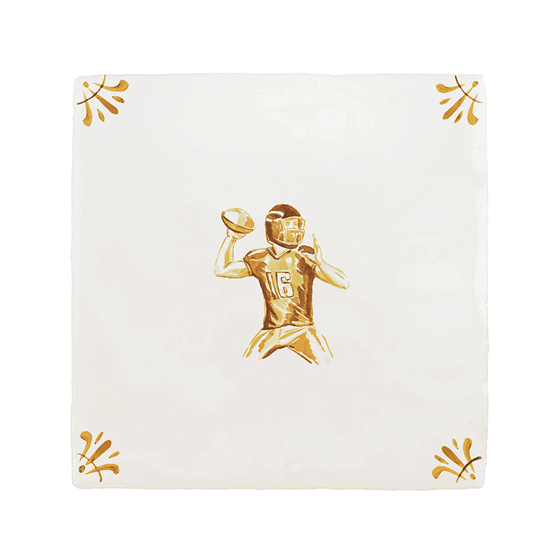 American Football Player Delft Tile