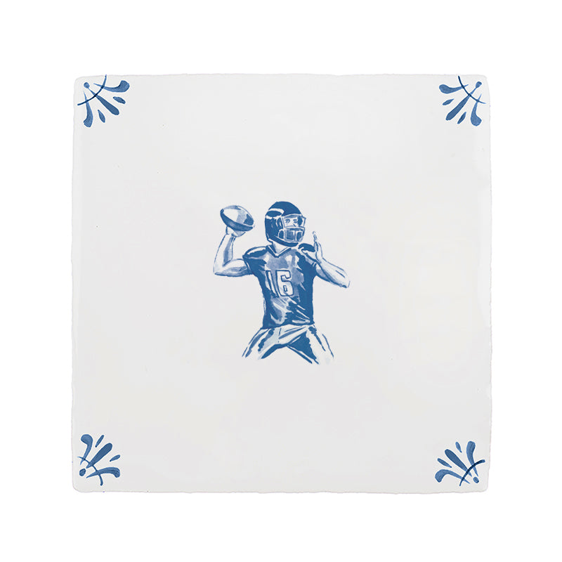 American Football Player Delft Tile