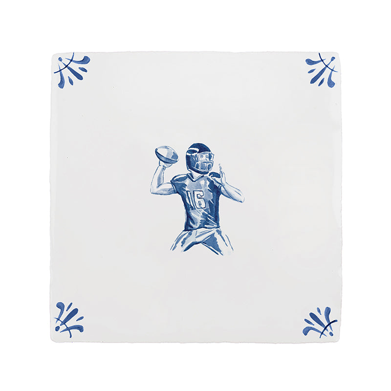 American Football Player Delft Tile