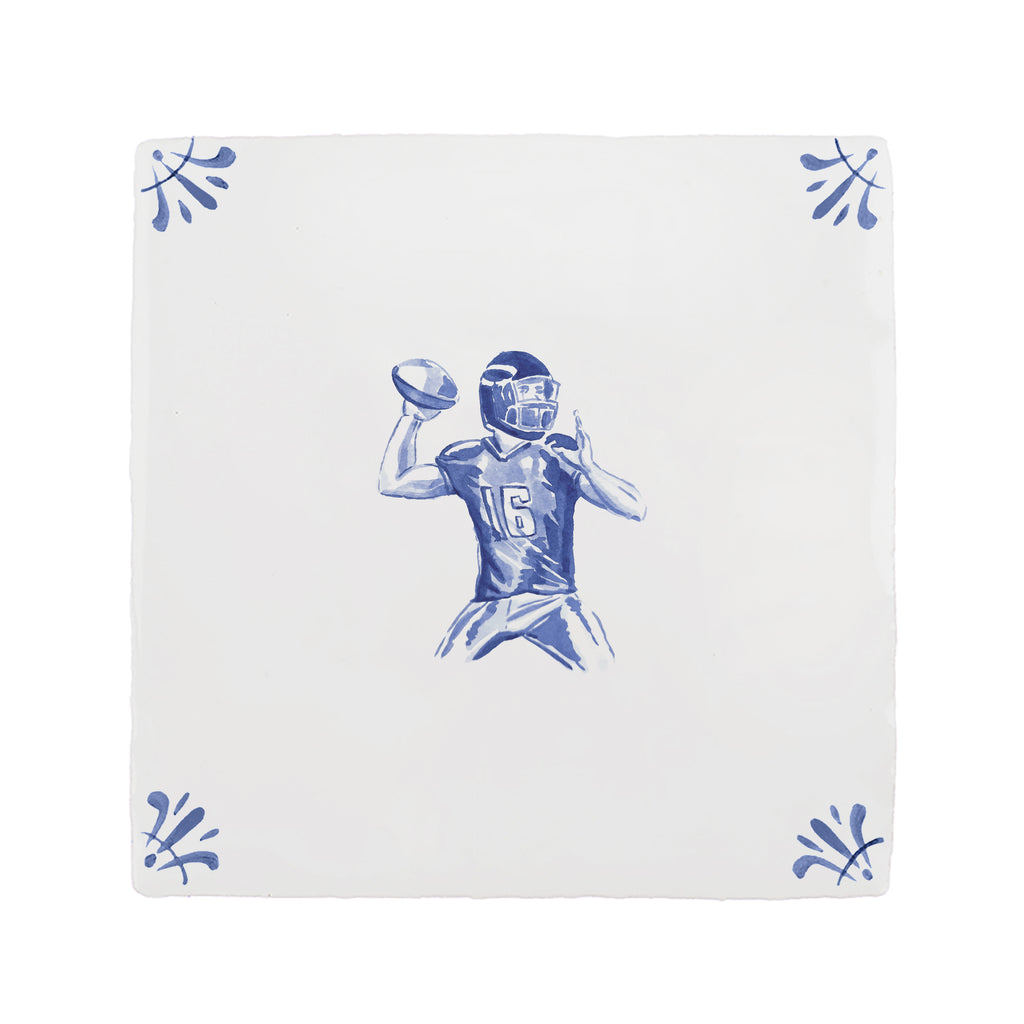 American Football Player Delft Tile