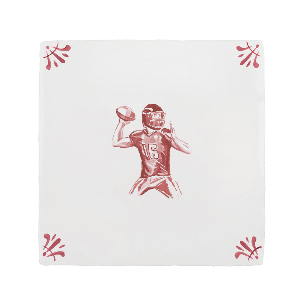 American Football Player Delft Tile