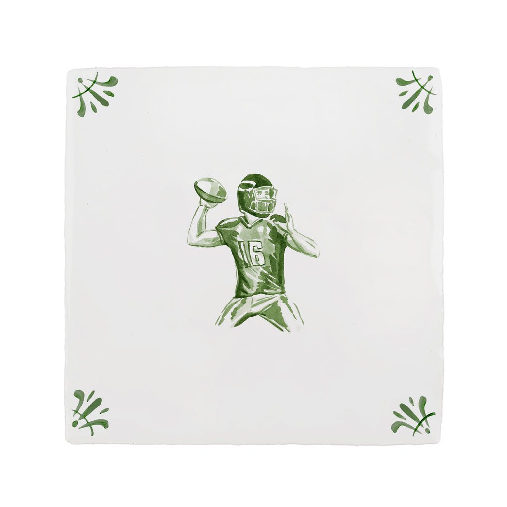American Football Player Delft Tile