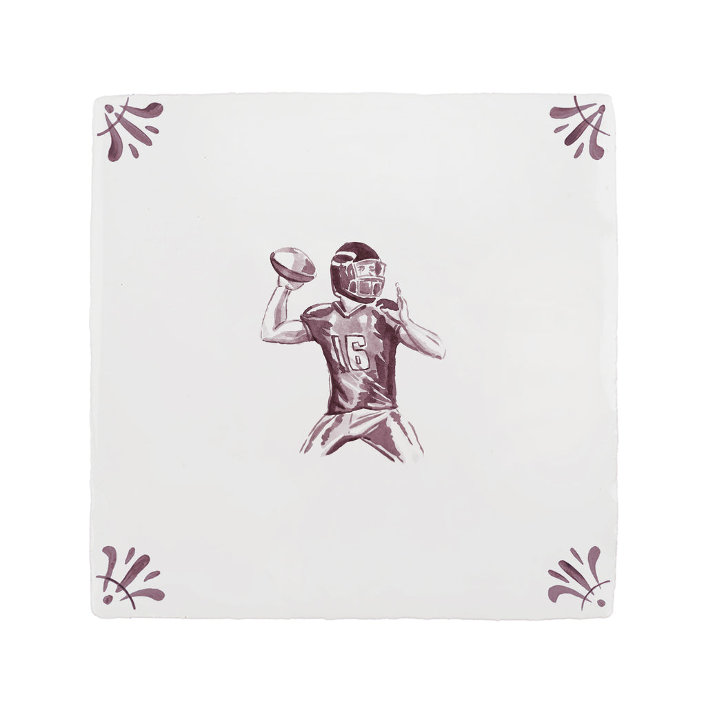 American Football Player Delft Tile