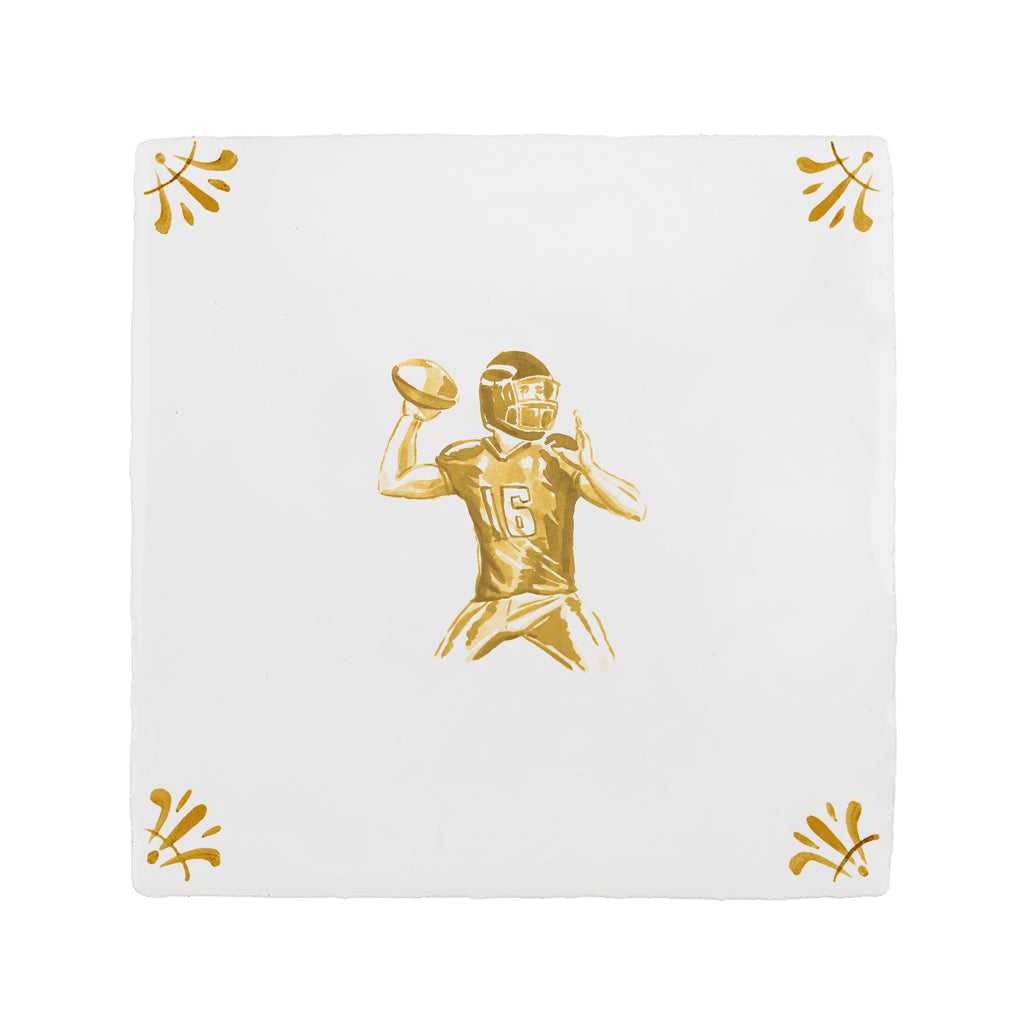 American Football Player Delft Tile