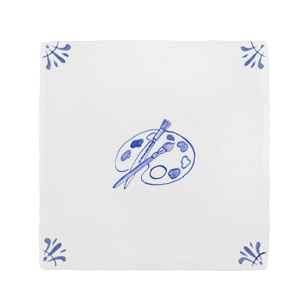 Artist Palette Delft Tile