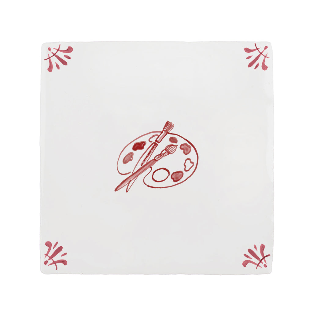 Artist Palette Delft Tile