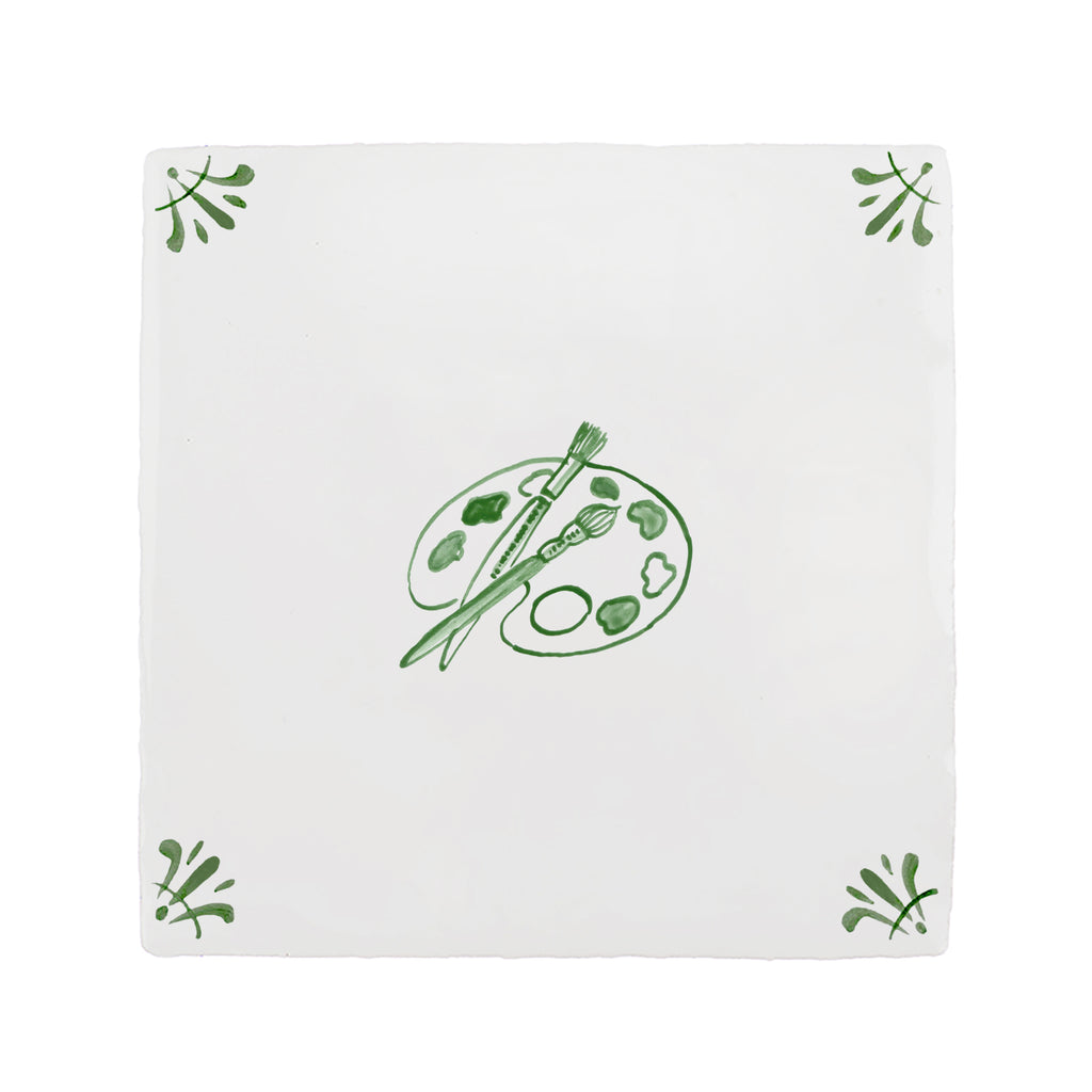 Artist Palette Delft Tile