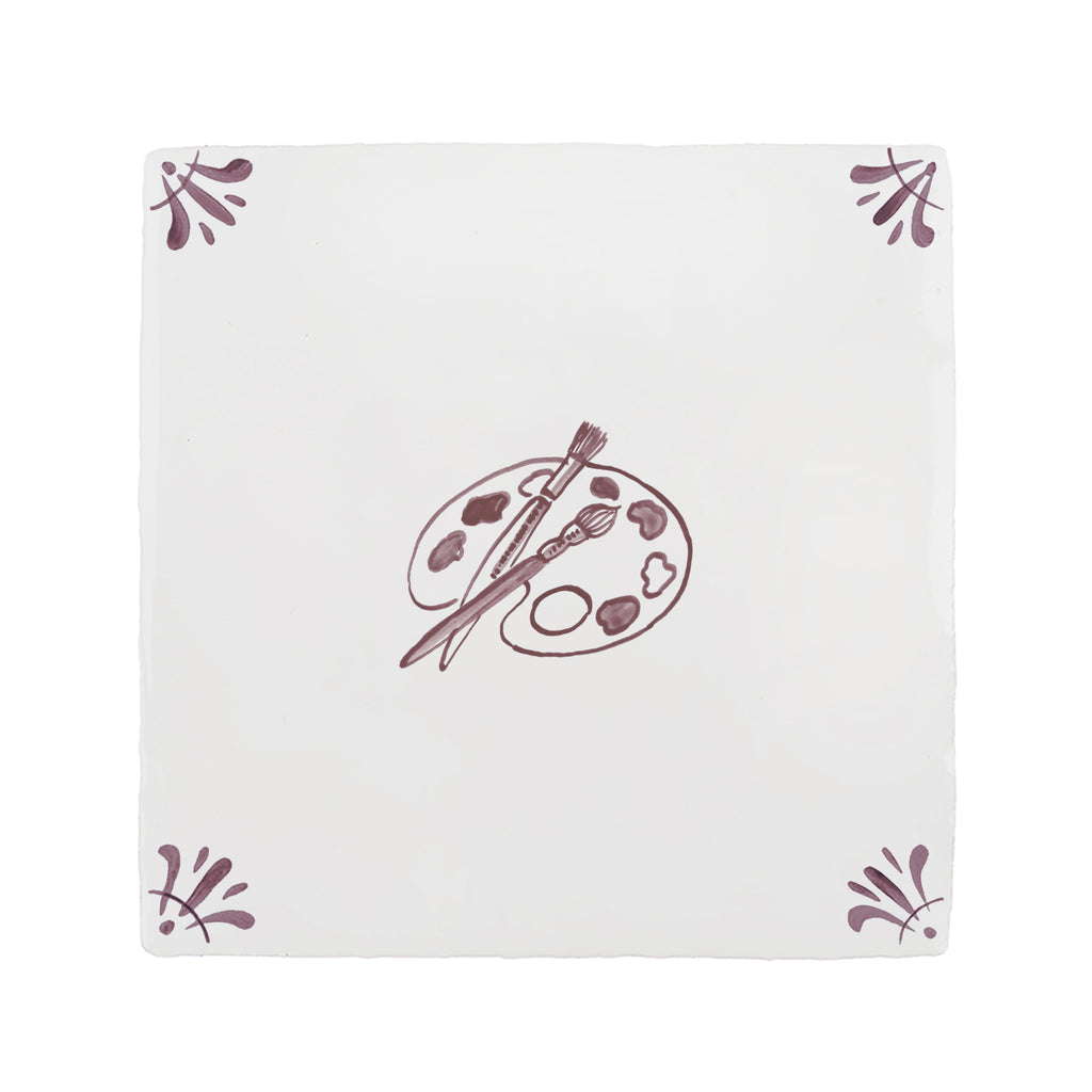 Artist Palette Delft Tile